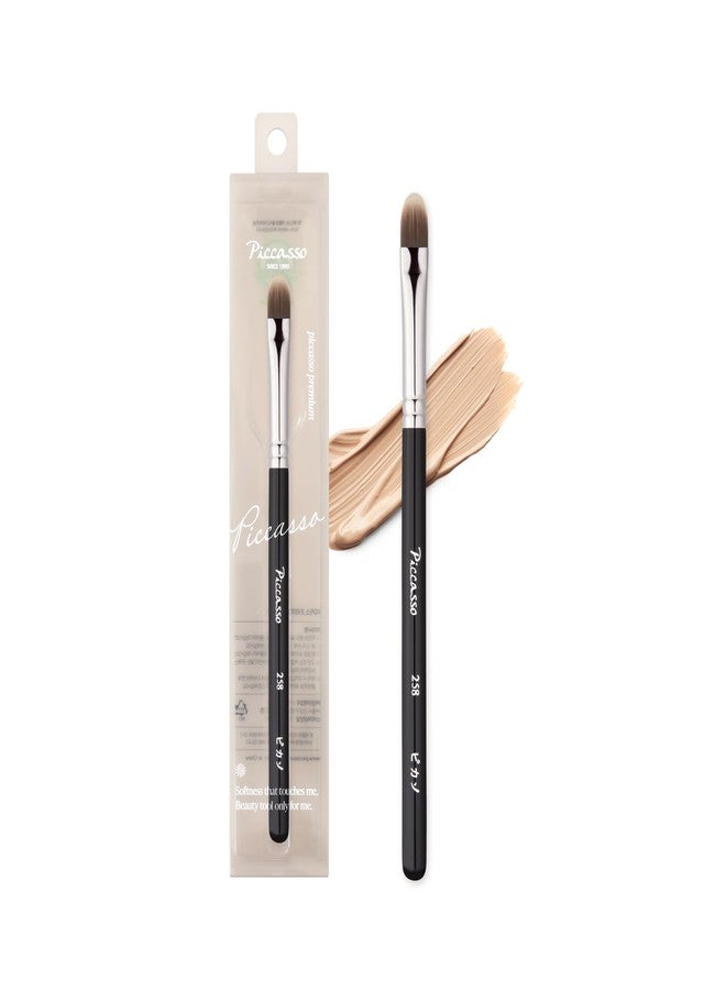 Piccasso 258 Concealer Brush – Angled Face Makeup Brush for Under Eye Concealer, Nose Contour, and Liquid Blush, Korean Synthetic Makeup Brush for Precise Coverage and Blending - Image 1